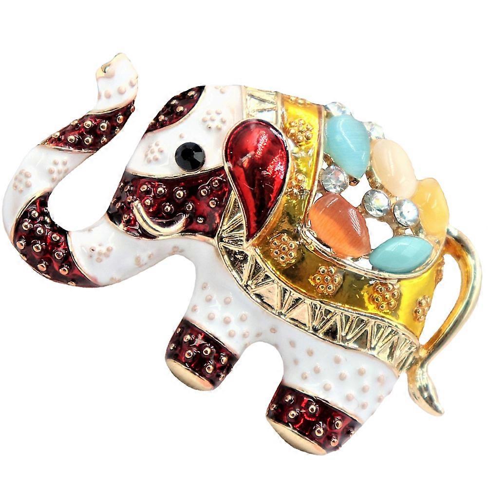 ラペルピンエレファントシェイプウェディングデコラティブピン合金素材3.8X2.5CMホワイト1個