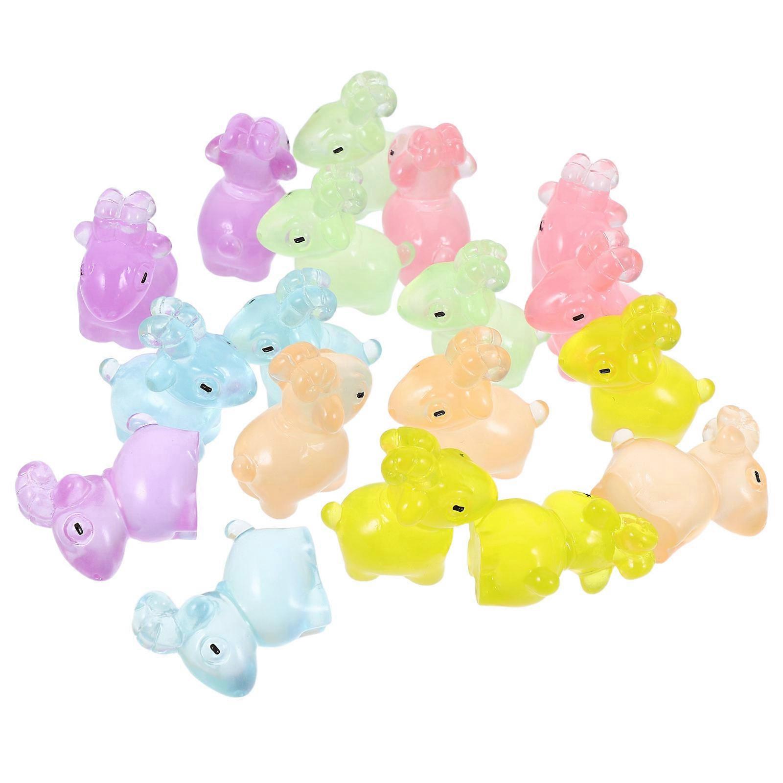 Here's a polished and engaging product description based on your input:
**18pcs Colorful Miniature Goat Figurines – Glow in the Dark Resin Animal