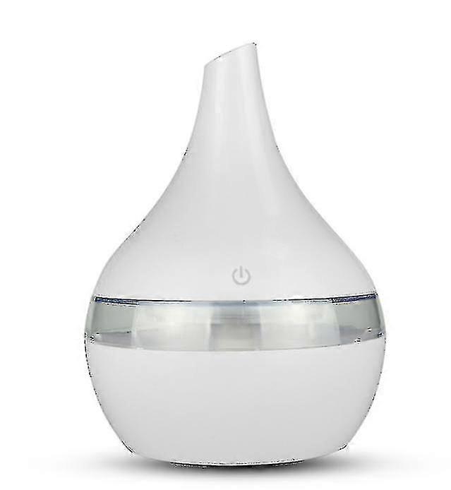 Holz Ultraschall 7 Farbwechsel USB Elektrischer Aroma Luft Diffusor 300ml - Home-B11--weiß