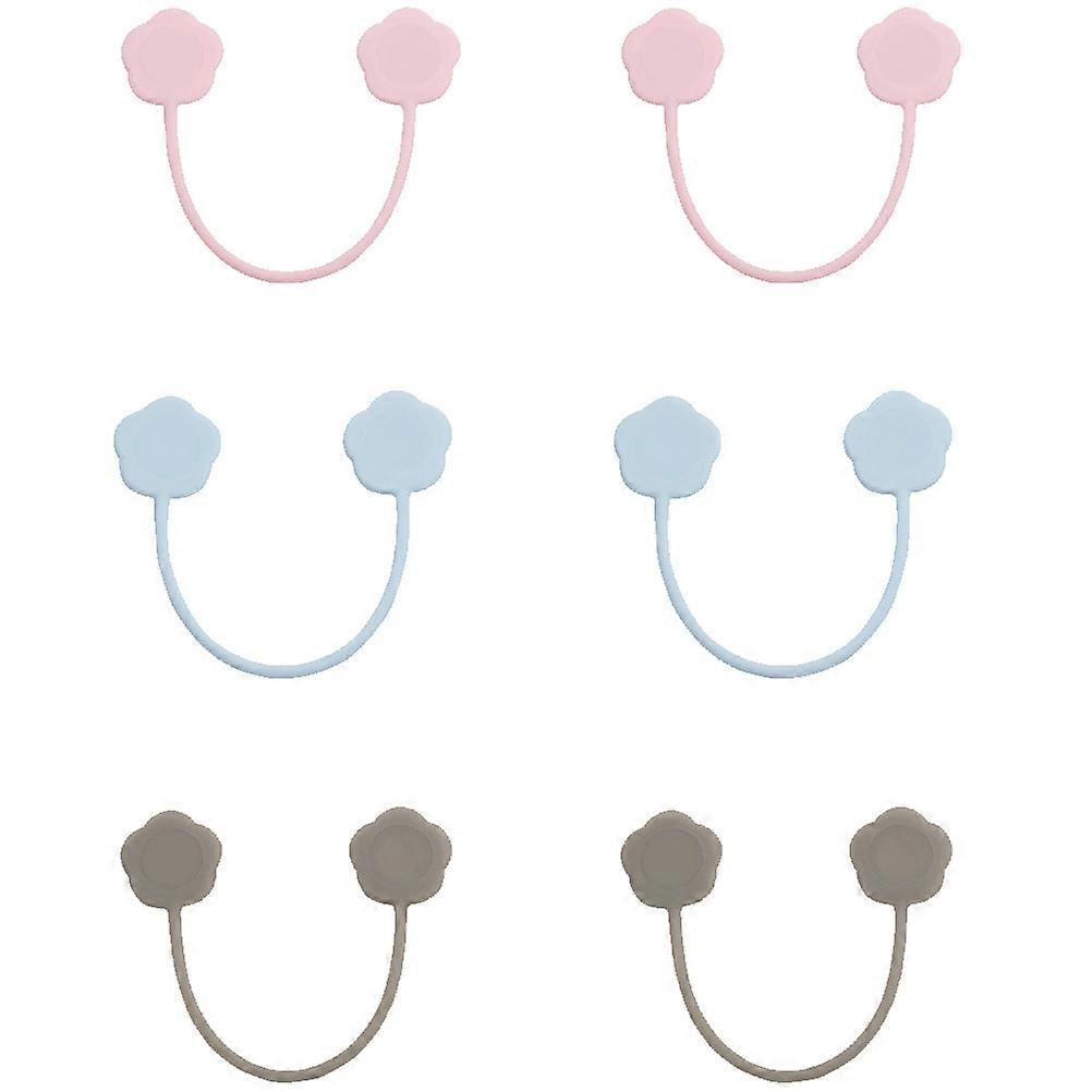 Magnetic Bind Cable Management Tangle Free Cables Slim Compact Design Assorted Color 6Pcs