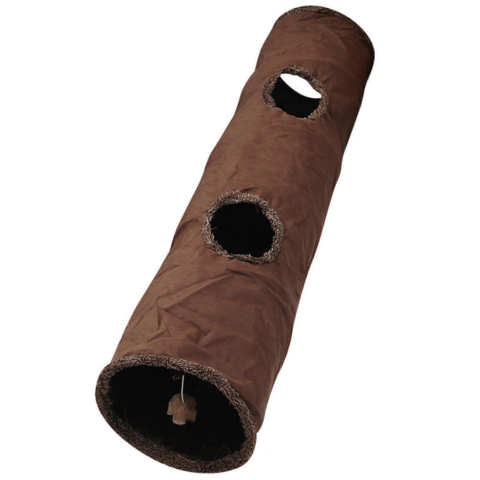 小猫隧道玩具,带悬挂玩具Playtube Crinkle 毛绒可折叠隧道,适用于室内