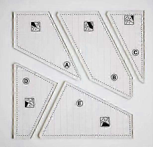 Five Piece Acrylic Sewing Ruler Set for DIY Patchwork Projects