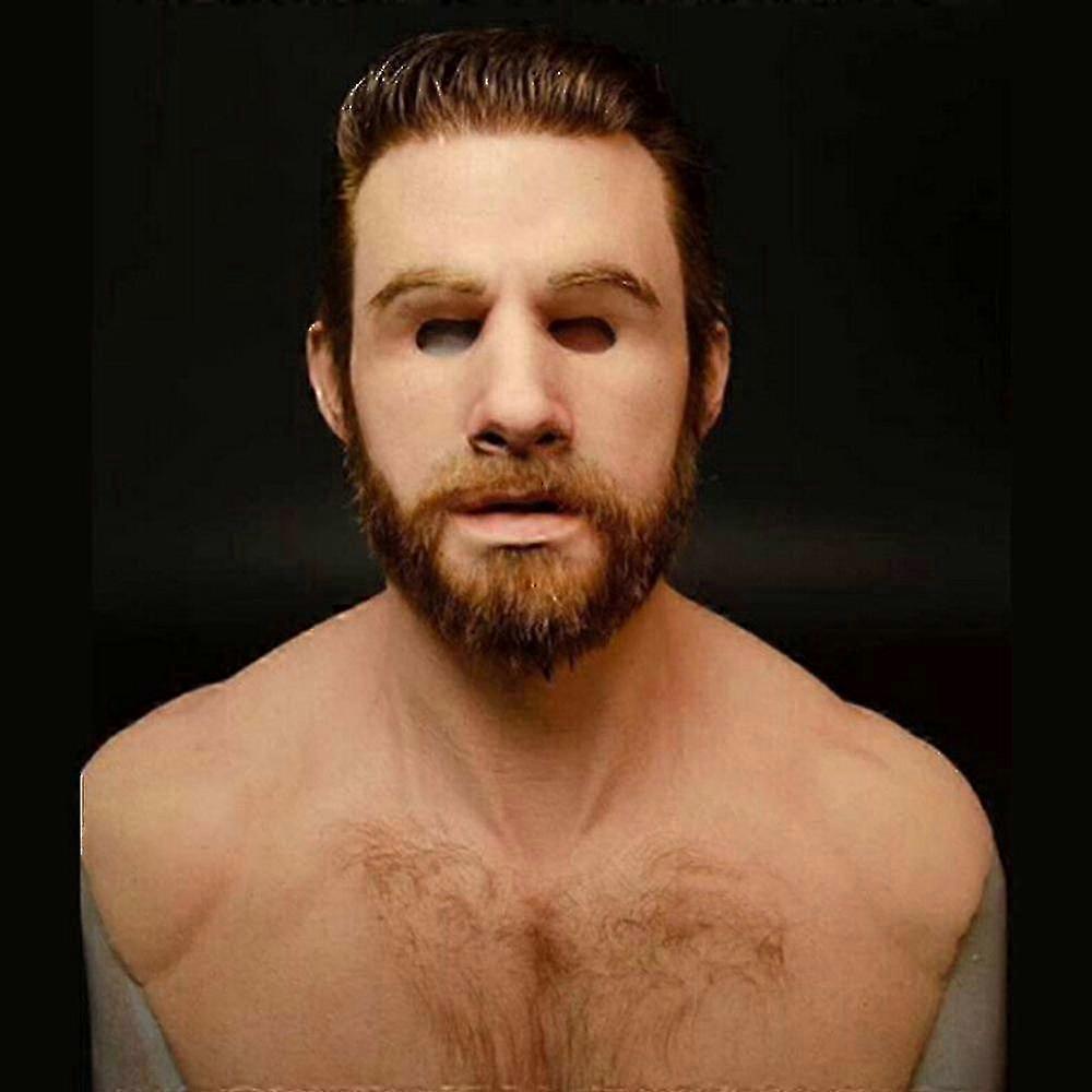 男性用リアルなフェイスカバーマスクハロウィーンパーティー変装エクセレント