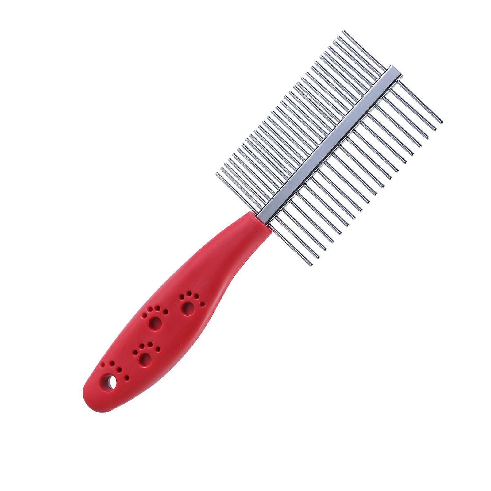 Pet grooming comb for small dogs, versatile pet care tool for home or professional use, comfortable coat grooming.