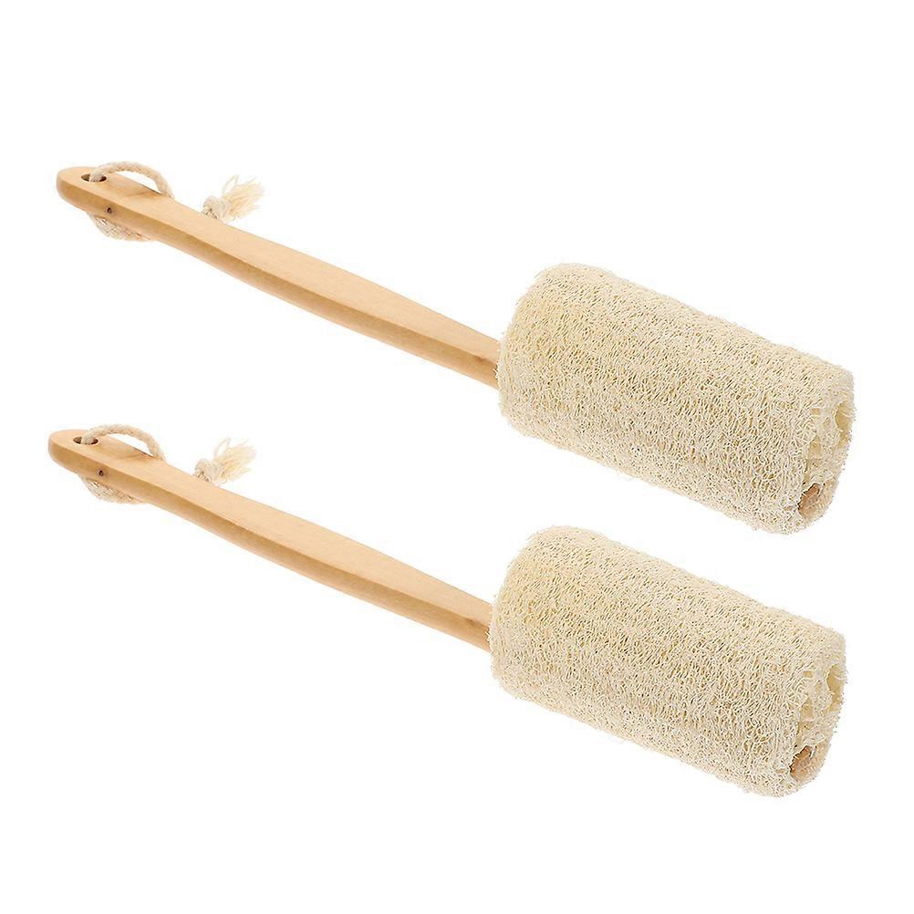 Here's a refined and professional product description for your **2pcs Long Handle Loofah Body Scrubber**:
**2pcs Long Handle Loofah Body Scrubber