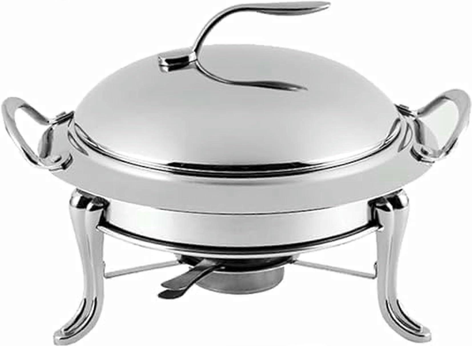 Stainless Steel Chafing Dish Buffet Set Full-Size Round Buffet Utensils and Warmers With Warming Tray Silver 18 cm