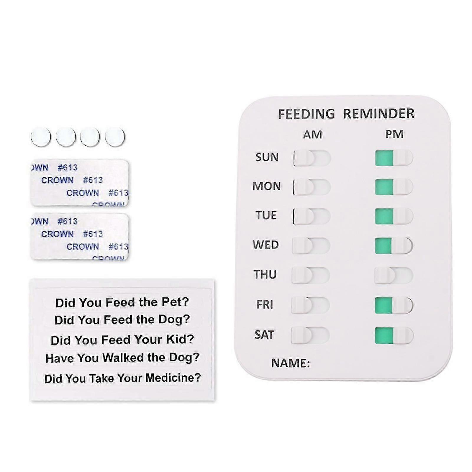 Fütterungserinnerung für Hunde Katzen, magnetischer Erinnerungsaufkleber, Fütterungserinnerungsdiagramm mit Magnettiteln und doppelseitigem Klebstoff