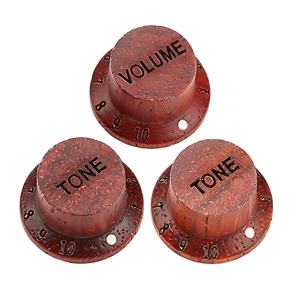 Electric Guitar Knobs Guitar Control Knobs Volume Control Knob Accessory Wood Material For Instrument 3Pack