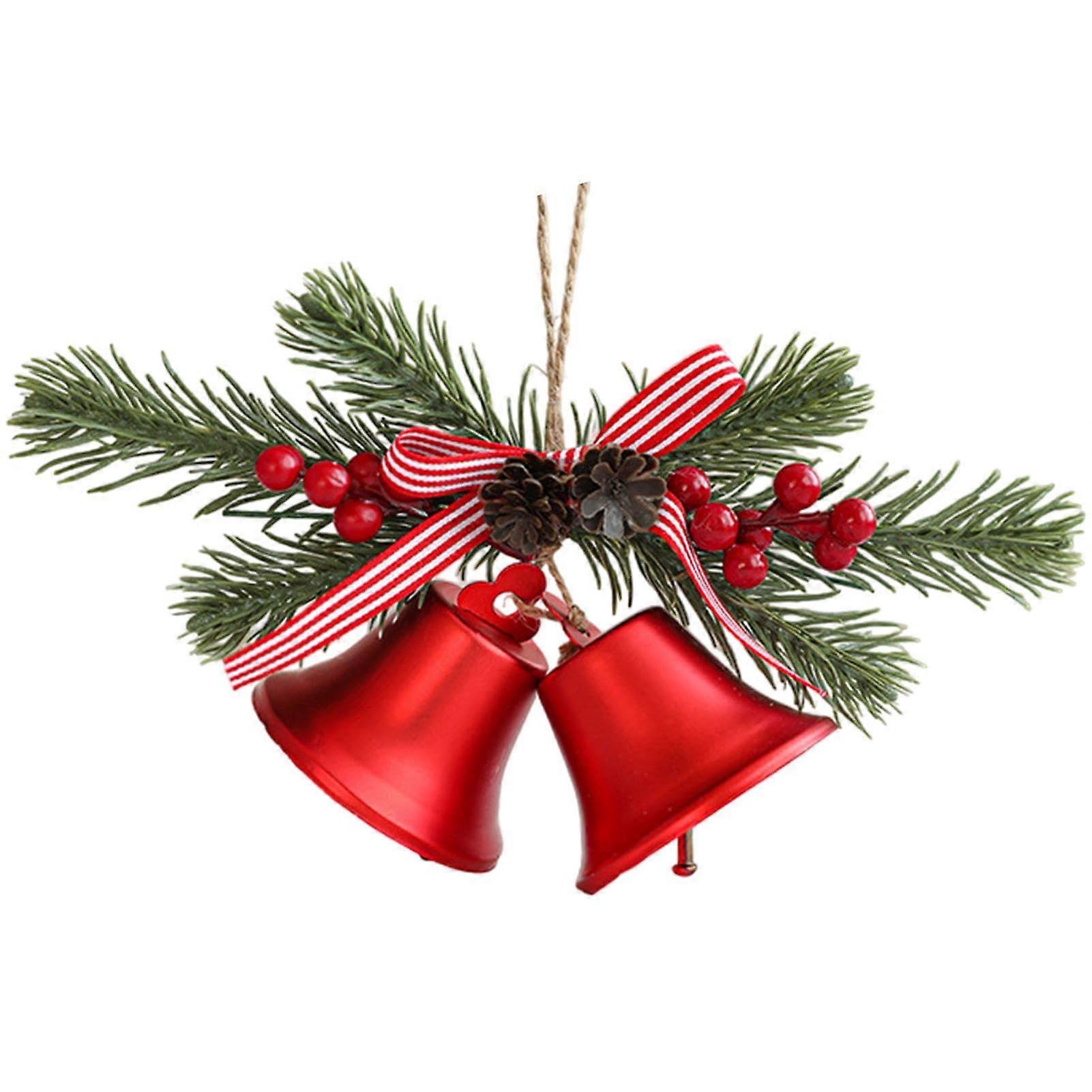 Rustic Jingle Bells for Christmas Tree Red