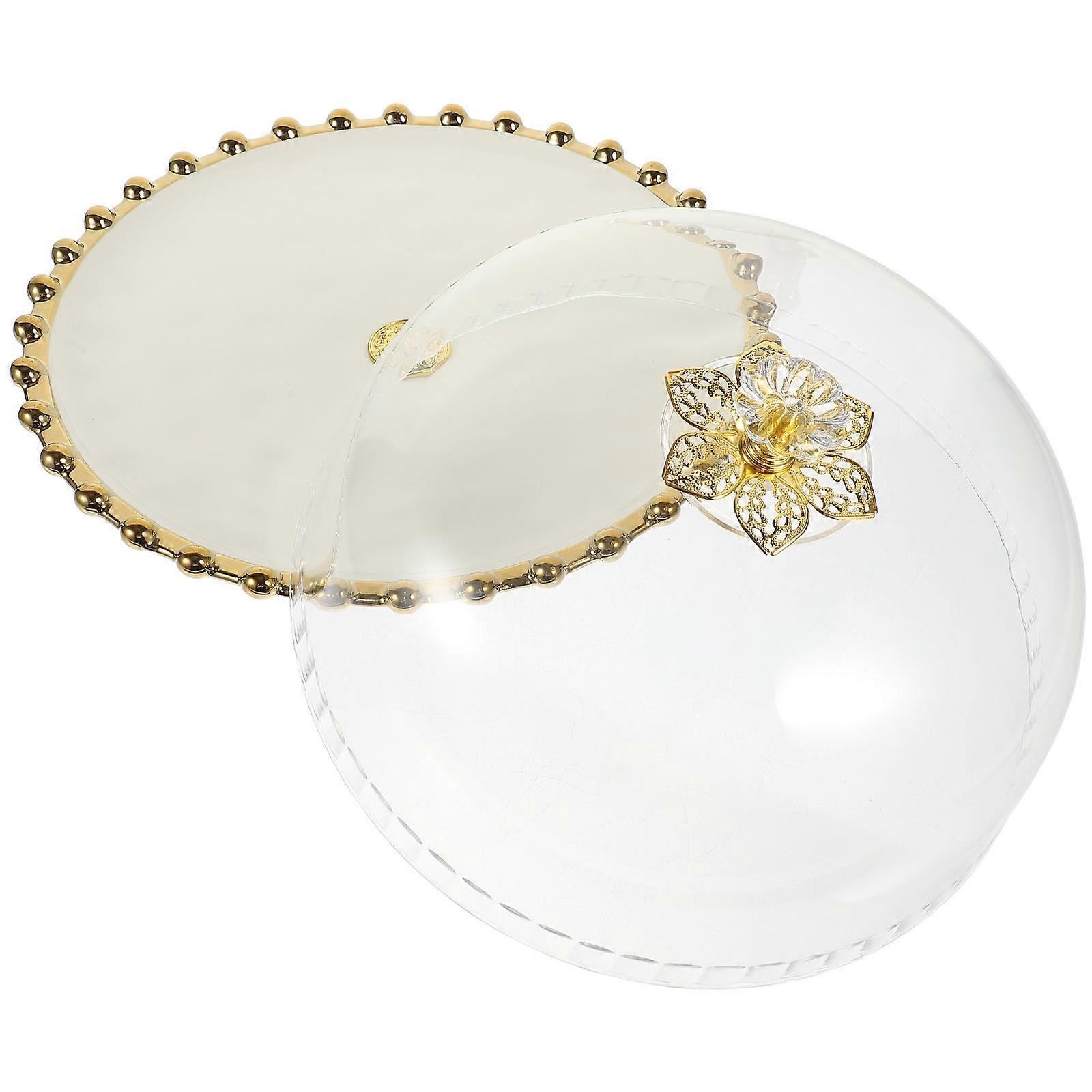 Egg Cake Tray Ceramic Cake Display Holder with Dome for Home Use