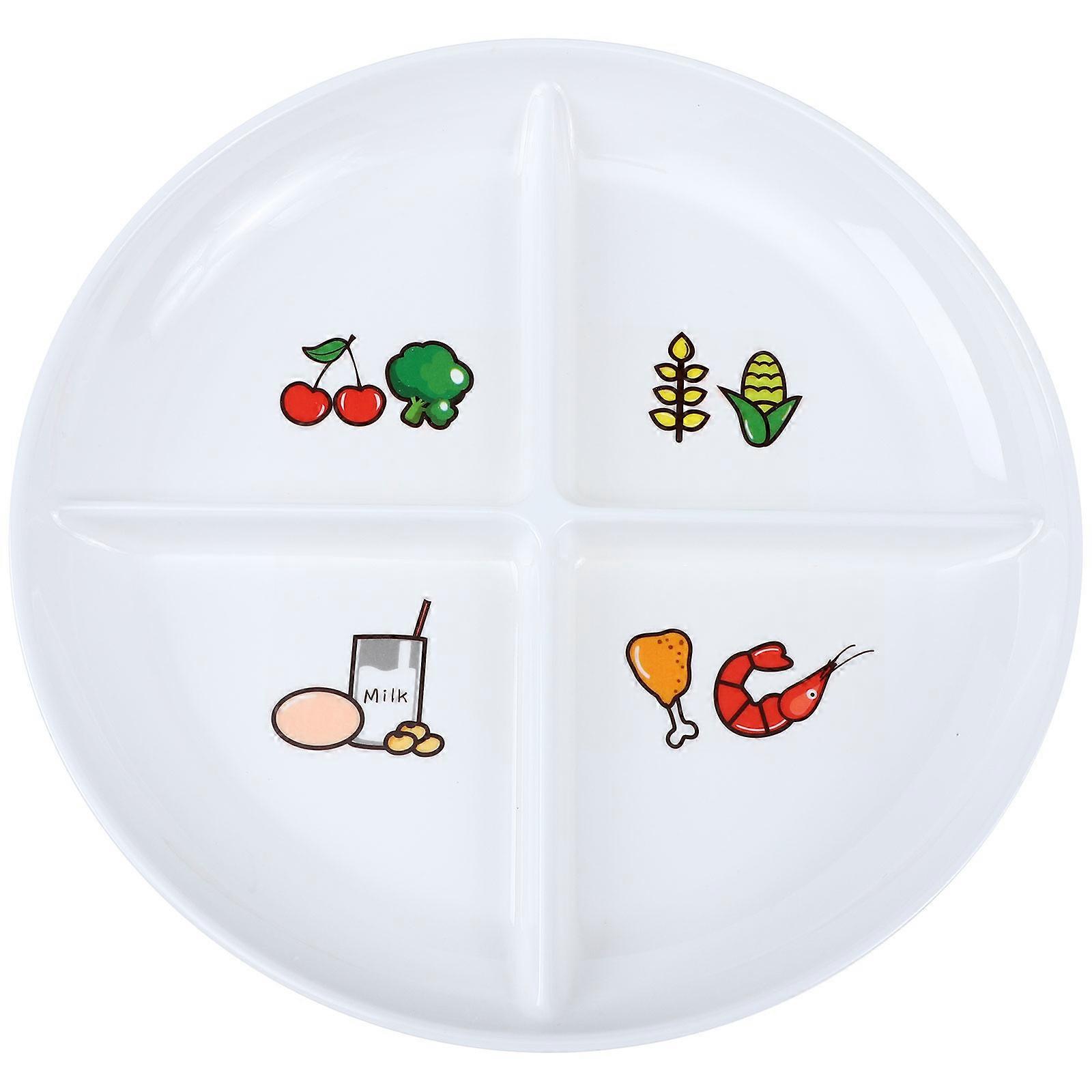 Four Grids Food Tray Portable Meal Separation Safe for Home Use 24.7x24.7cm Compact Appearance 1Pack