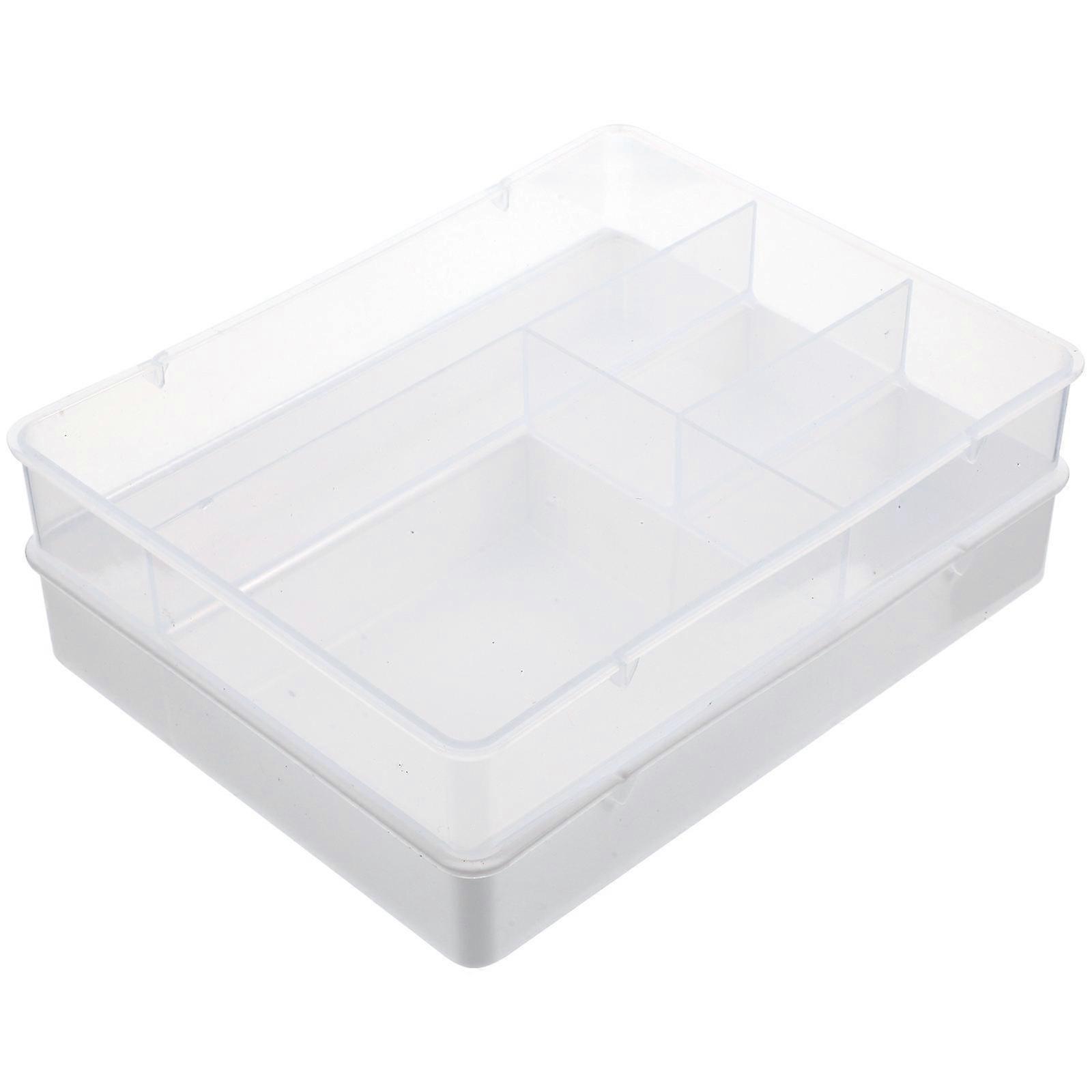2pcs Compact Stackable Drawer Organizers Transparent Storage Boxes for Home Office Stationery and Small Items