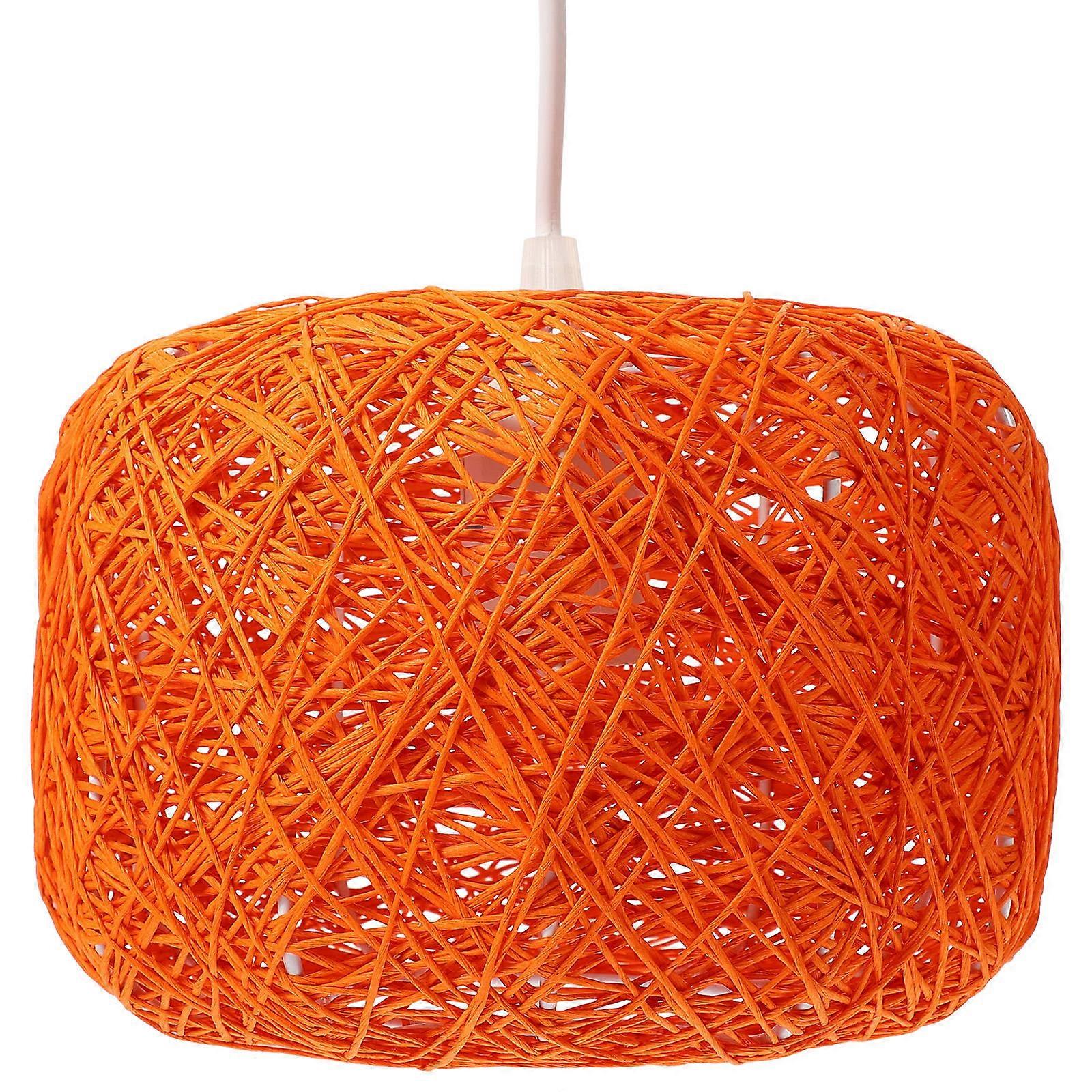 Hand Woven Light Rattan Pendant Lightshade Chinese Style Ceiling Lamp for Home Owners 20x20cm 1Set