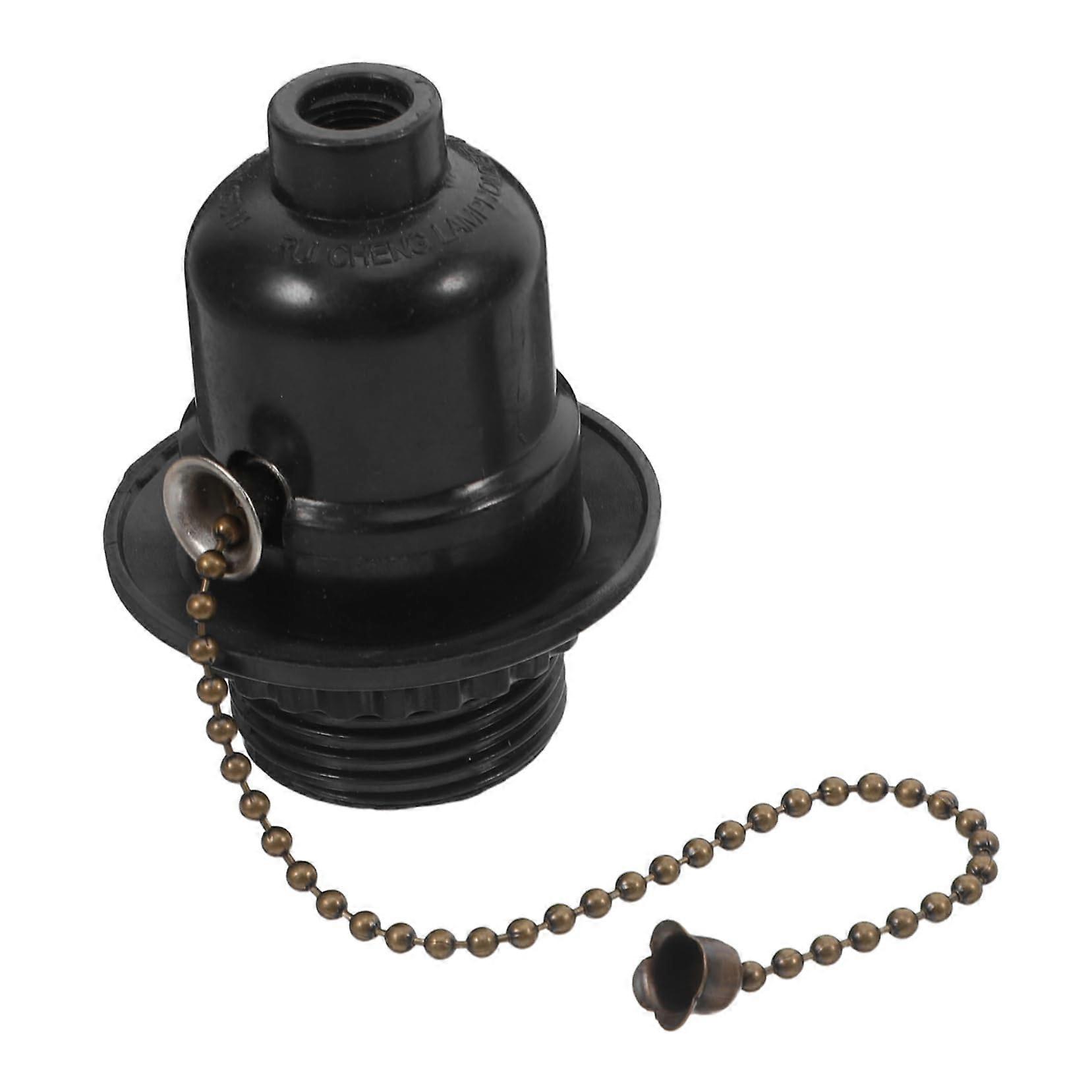 Bulb socket with pull chain Bakelite black