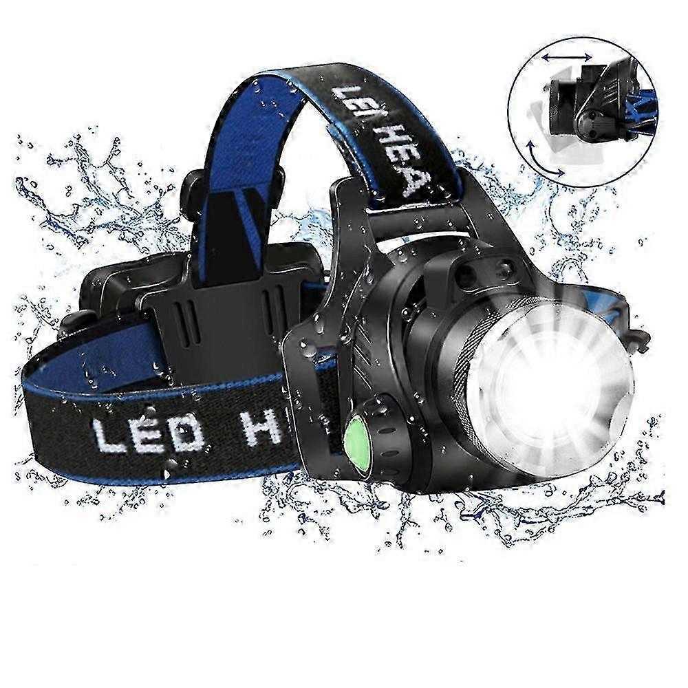 Most Powerful USB Rechargeable LED Headlamp - Waterproof with 4 Light Modes, 80000 Lumens for Camping & Outdoor Adventures