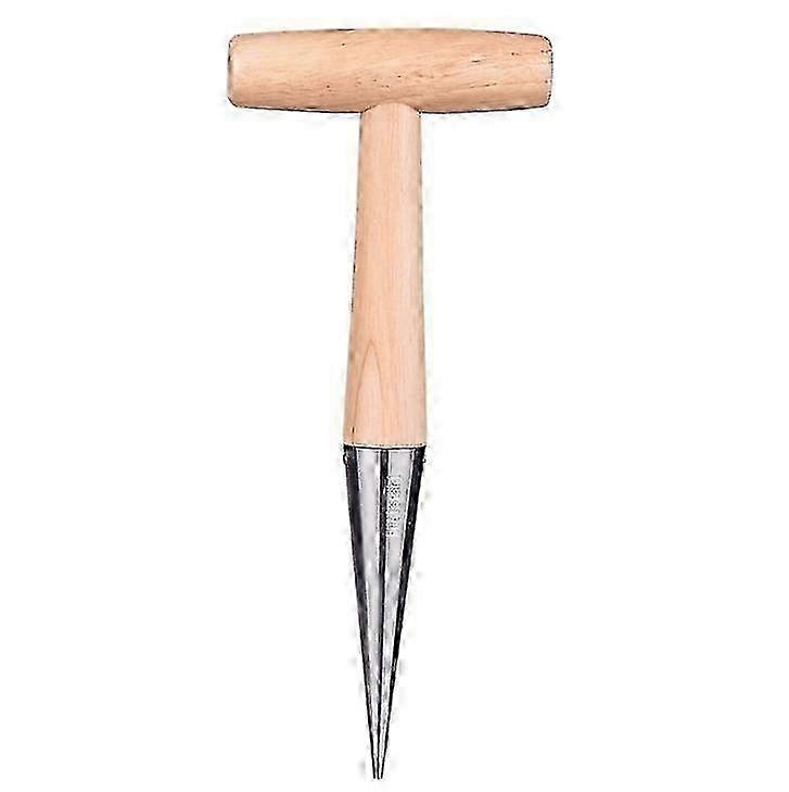 Onion Planter with Steel Spike & Solid Wood Handle - 27cm Hand Gardening Tool for Adults & Garden Enthusiasts