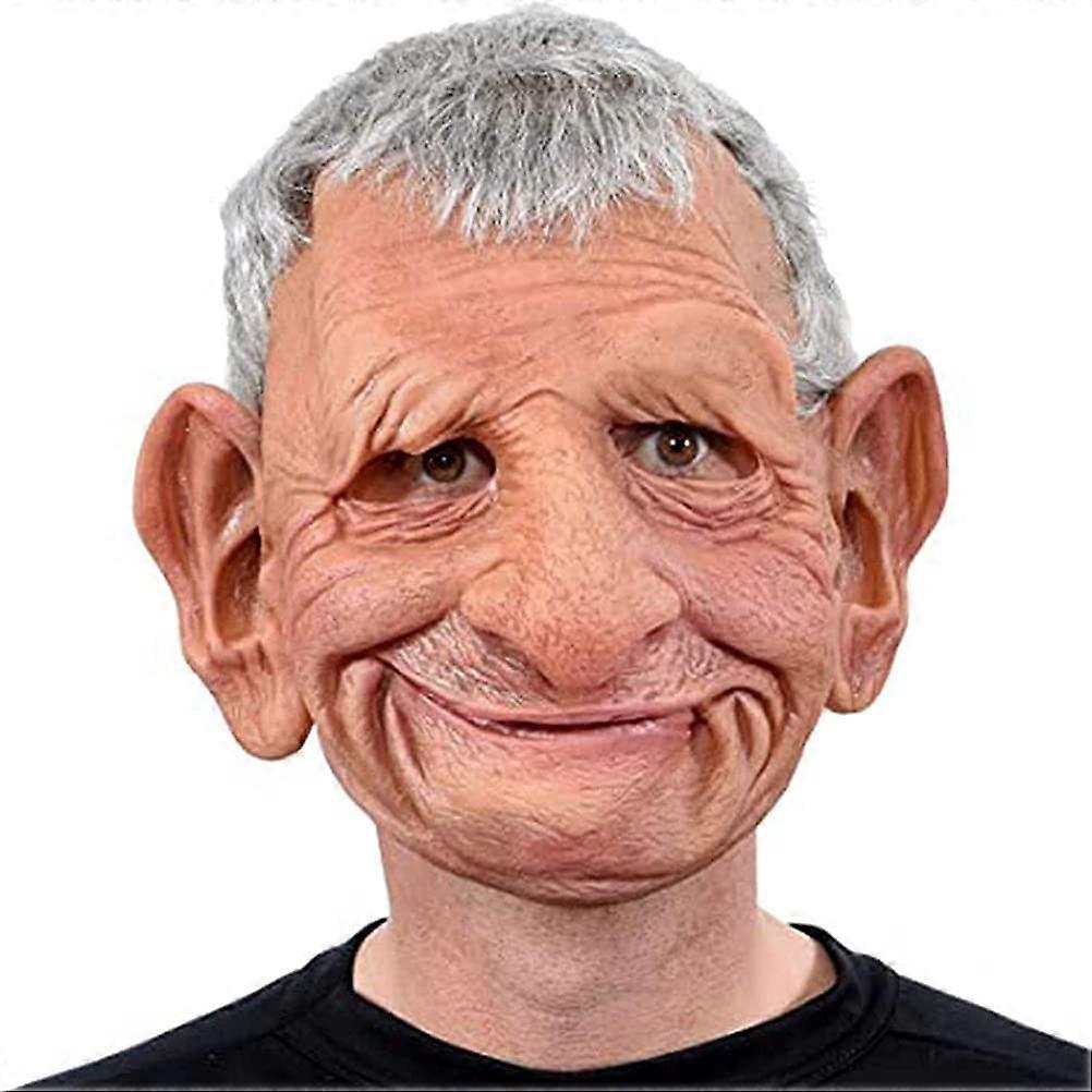 Realistic Old Man Mask, Halloween Latex Face Mask for Masquerade, Party