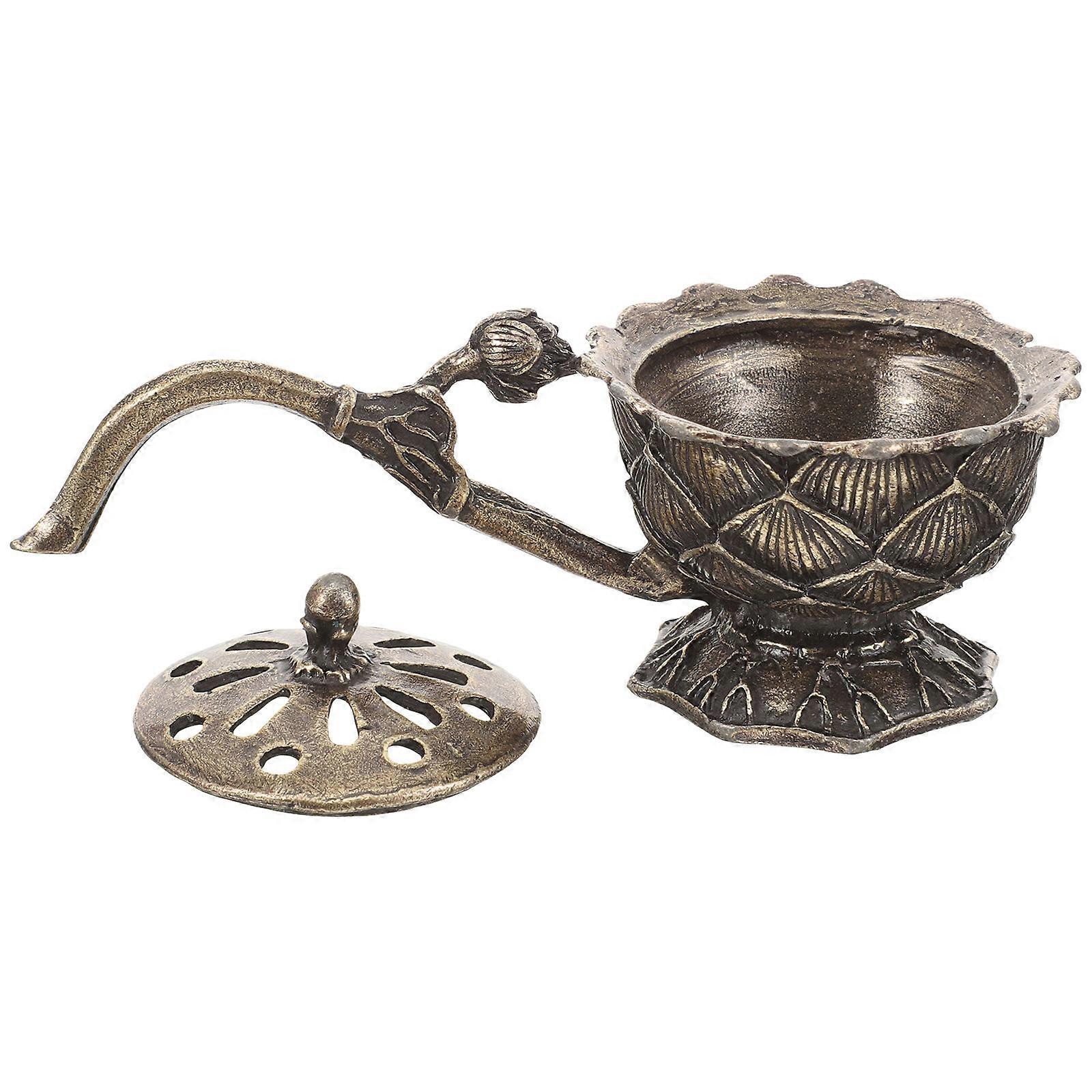 Retro Censer Desktop Ornament Home Decoration Alloy Air Purification 3.9×1.6×1.6in 1Pack