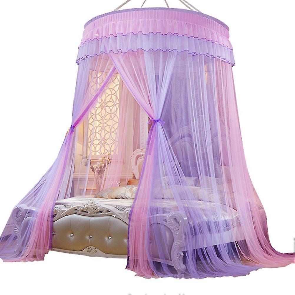 Round Dome Canopy Sturdy Construction Family Use Soft Polyester Pink 1Pack