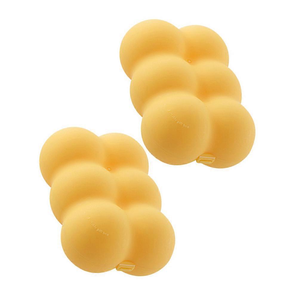 Portable Pill Organizer Square Frosted Style Daily Use Travel 2Pcs PP Material