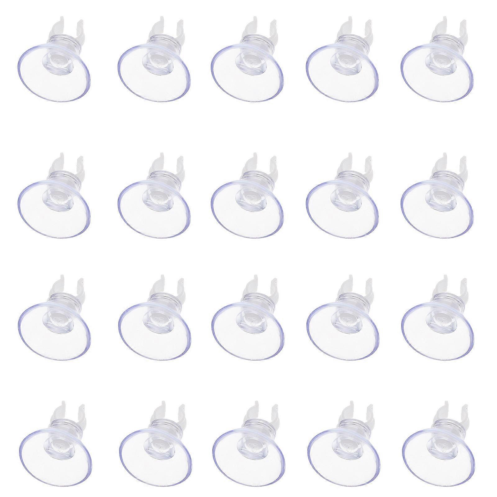 Aquarium Suction Cups With Clips Plastic Clamp Shape Daily Replacement Safe for Fish Tank 20Pcs