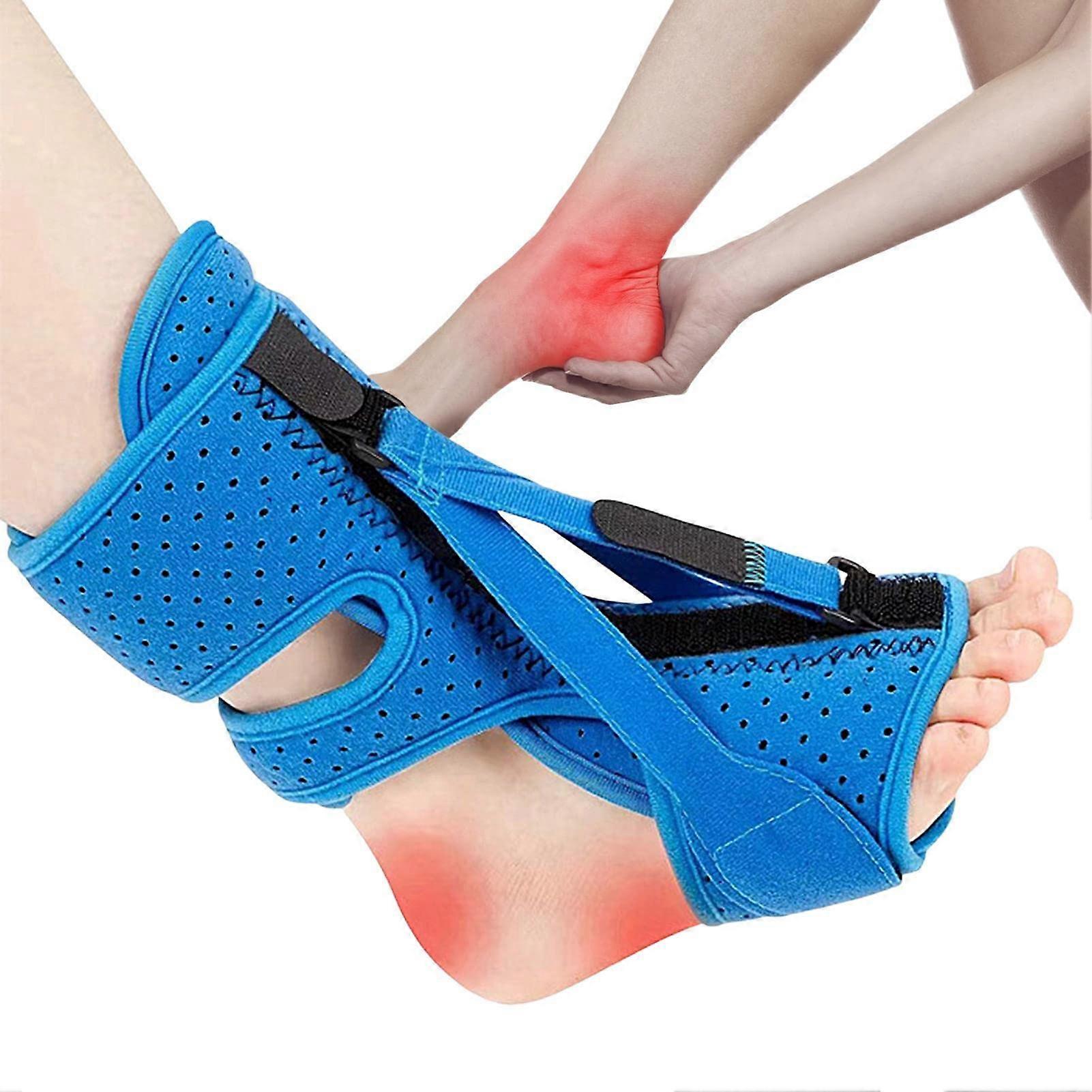 Night Splints For Plantar Fascia And Achilles Tendonitis, 3 Adjustable Straps, Relief Orthosis, Blue