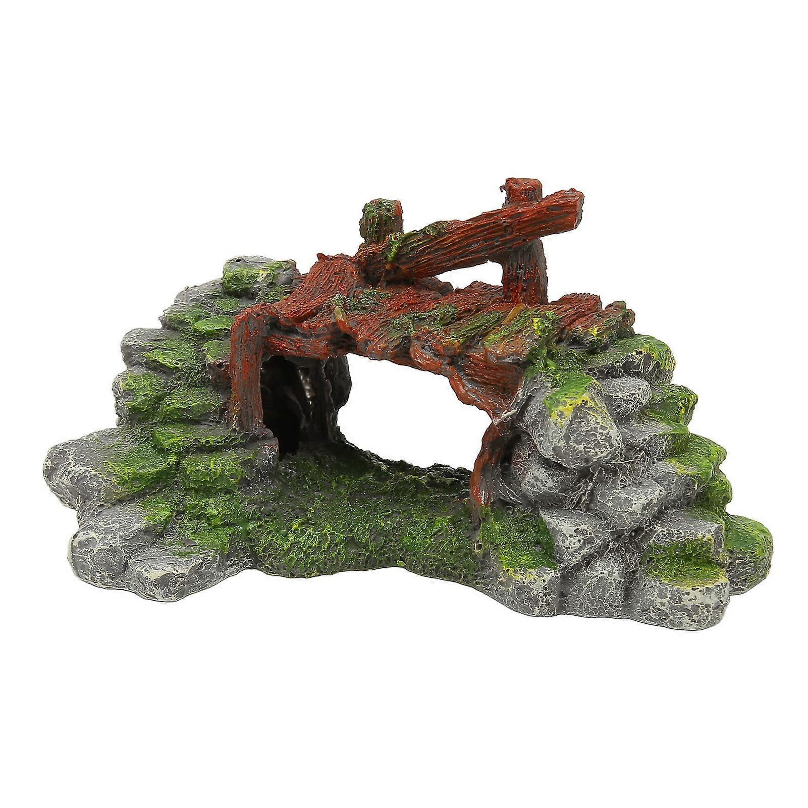 Aquarium Bridge Decoration - Resin, Space-Saving Fish Hideout, Underwater Environment, Durable and Stylish Design