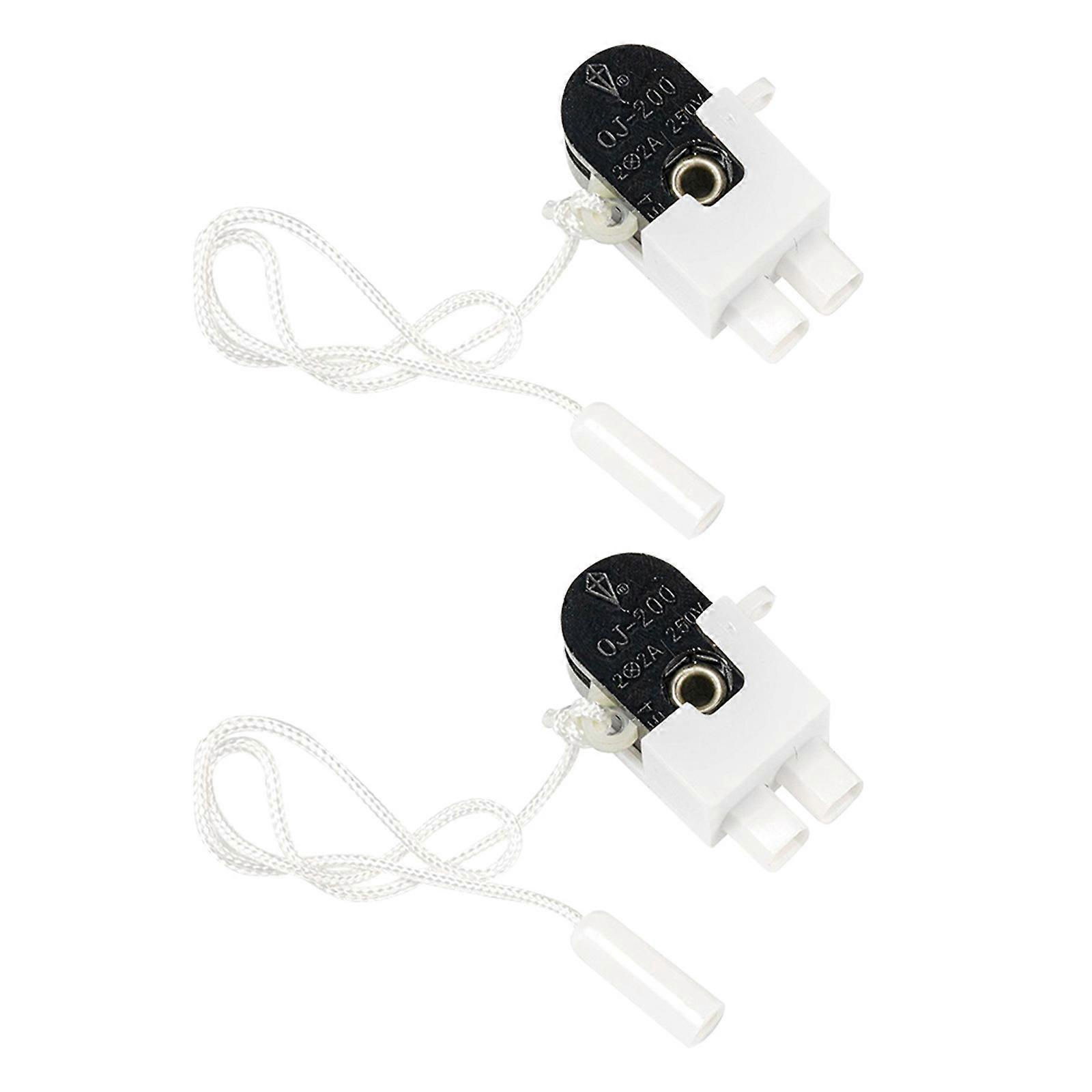 2pcs Pull Cord Switches Set User Friendly Pull Cord Switches Plastic Pull Cord Switches Simple Install for Ceiling Fans Multicolor