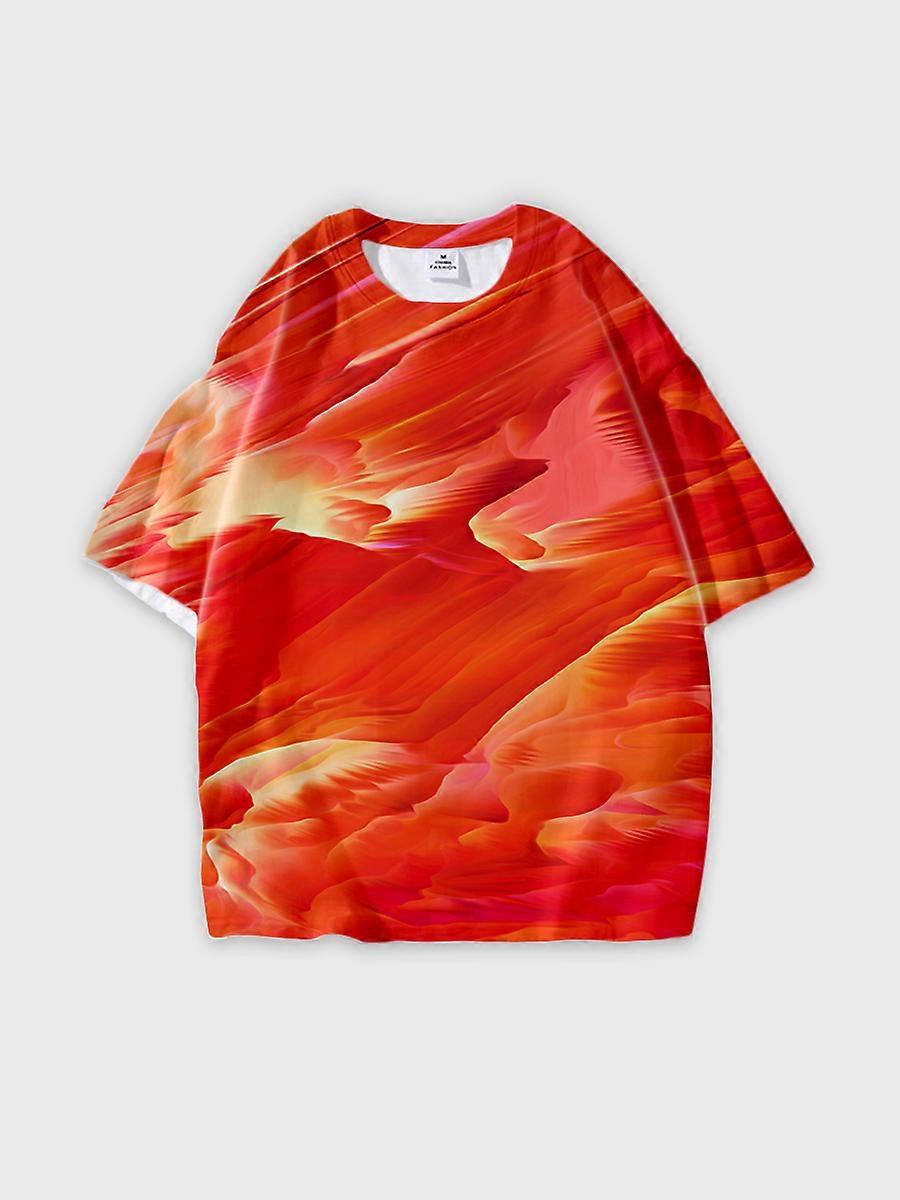 T-shirt round neck Pattern loose short sleeve B1523