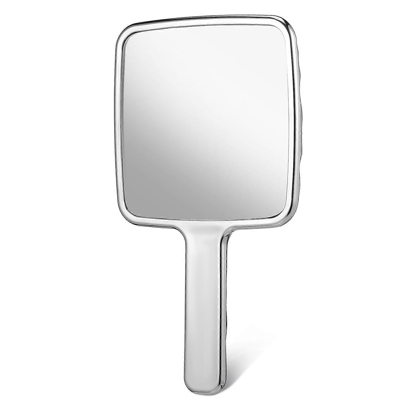 Miroir à main élégant pour les femmes Coiffure de voyage Rotation à 360 degrés Miroir double face argent 1Set