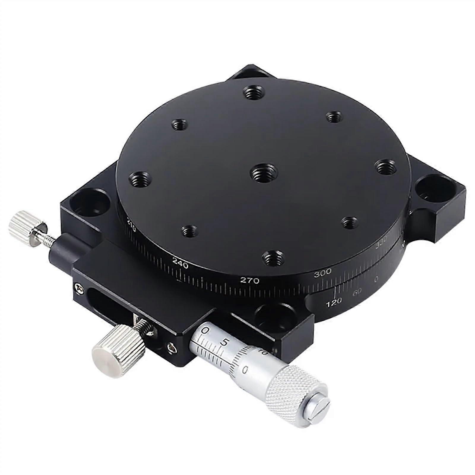 Linear Guides R Axis 125mm RS125L Manual Sliding Table 360 Degree Rotation Precision Displacement Angle Adjustment Platform Optical Micrometer