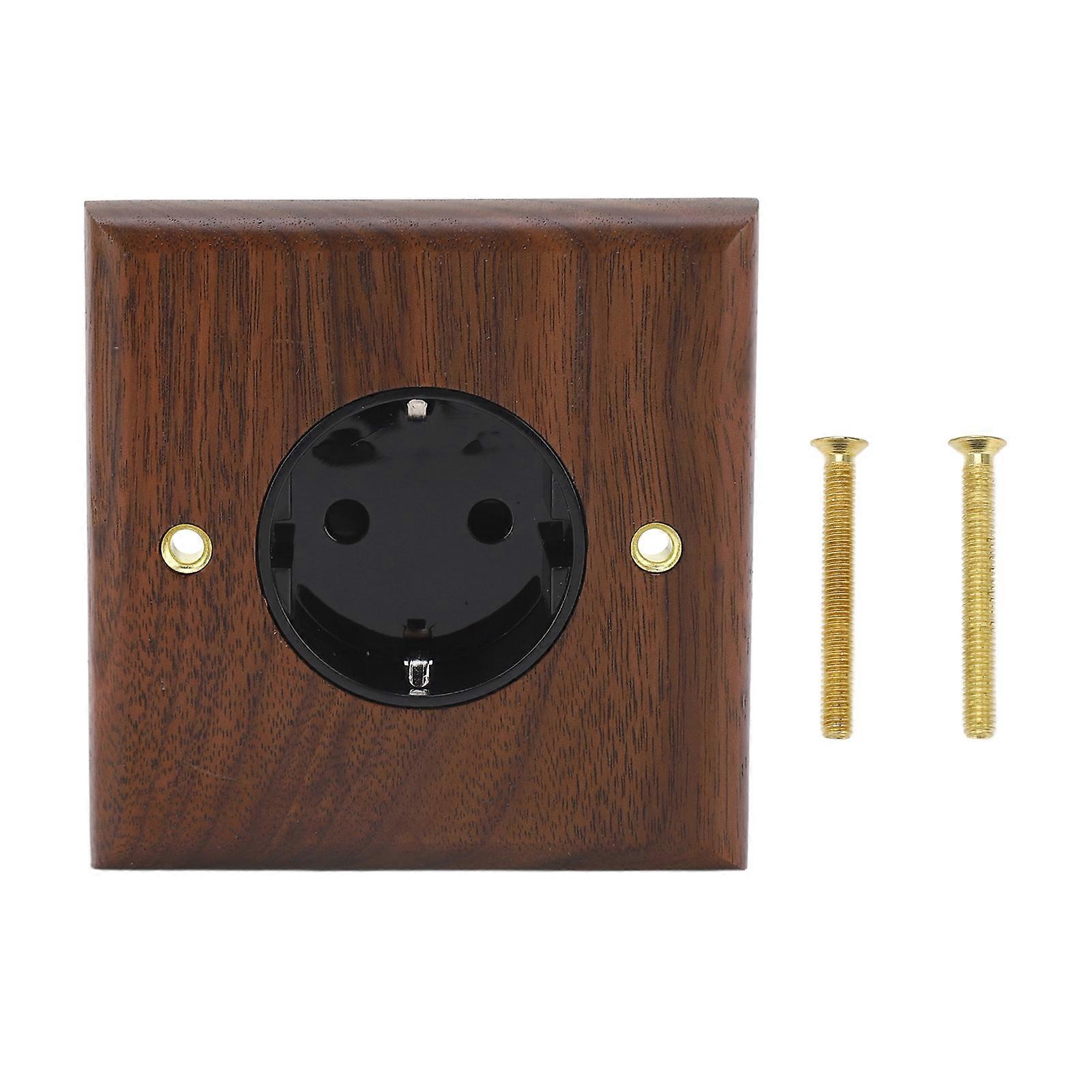 Wall Outlet Black Walnut  Standard Retro Electric Wall Power Light Switch Socket Board 16A