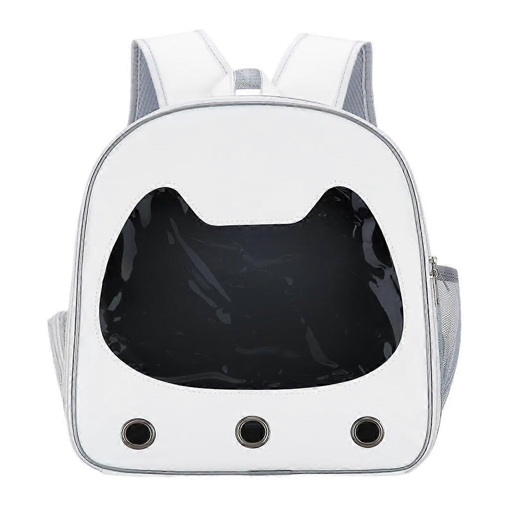 Cat Bag Pet Supplies Backpack Transparent Light Breathable Large Space Cat Backpack White Size B