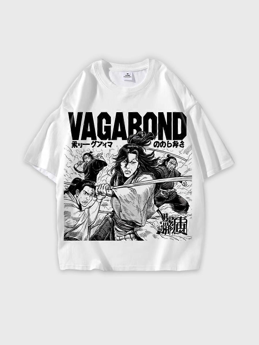 T-shirt round neck book Characters Pattern loose short sleeve E1654