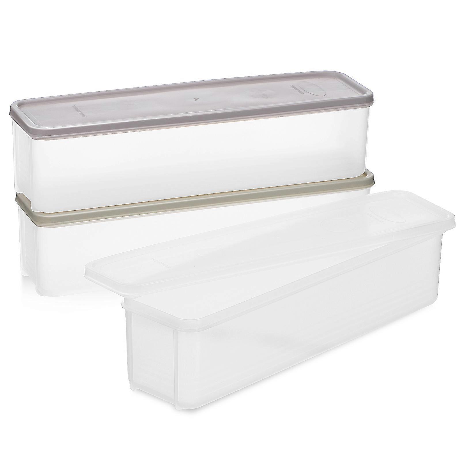 Fridge Storage Box with Good Sealing for Bread Cheese Made of PP 3 Pcs