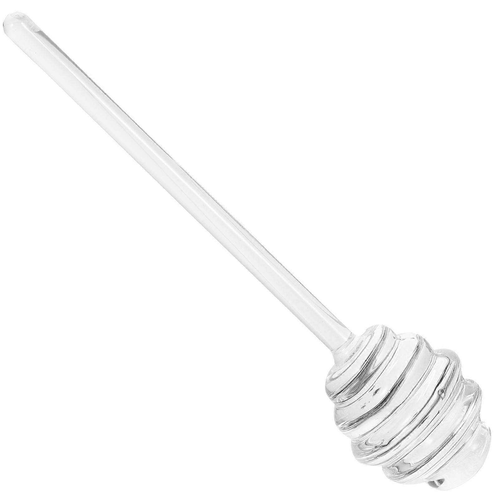 Transparent Glass Honey Stirring Stick for Home Use Practical Spiral Design 7.8 Inches