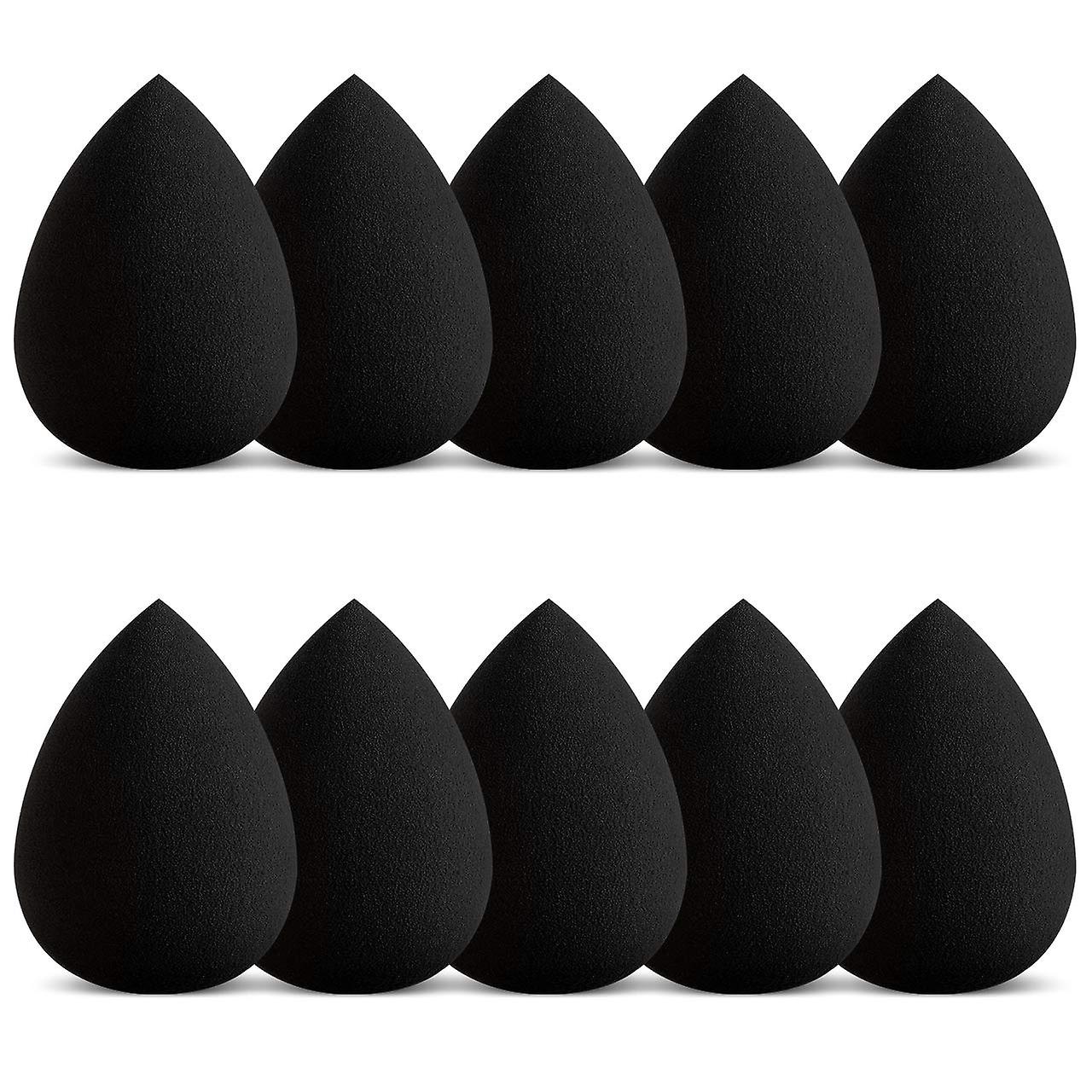 10 pack makeup svamp sett, skjønnhet foundation svamper blanding latex-fri vaskbar kosmetisk blender applikator pu