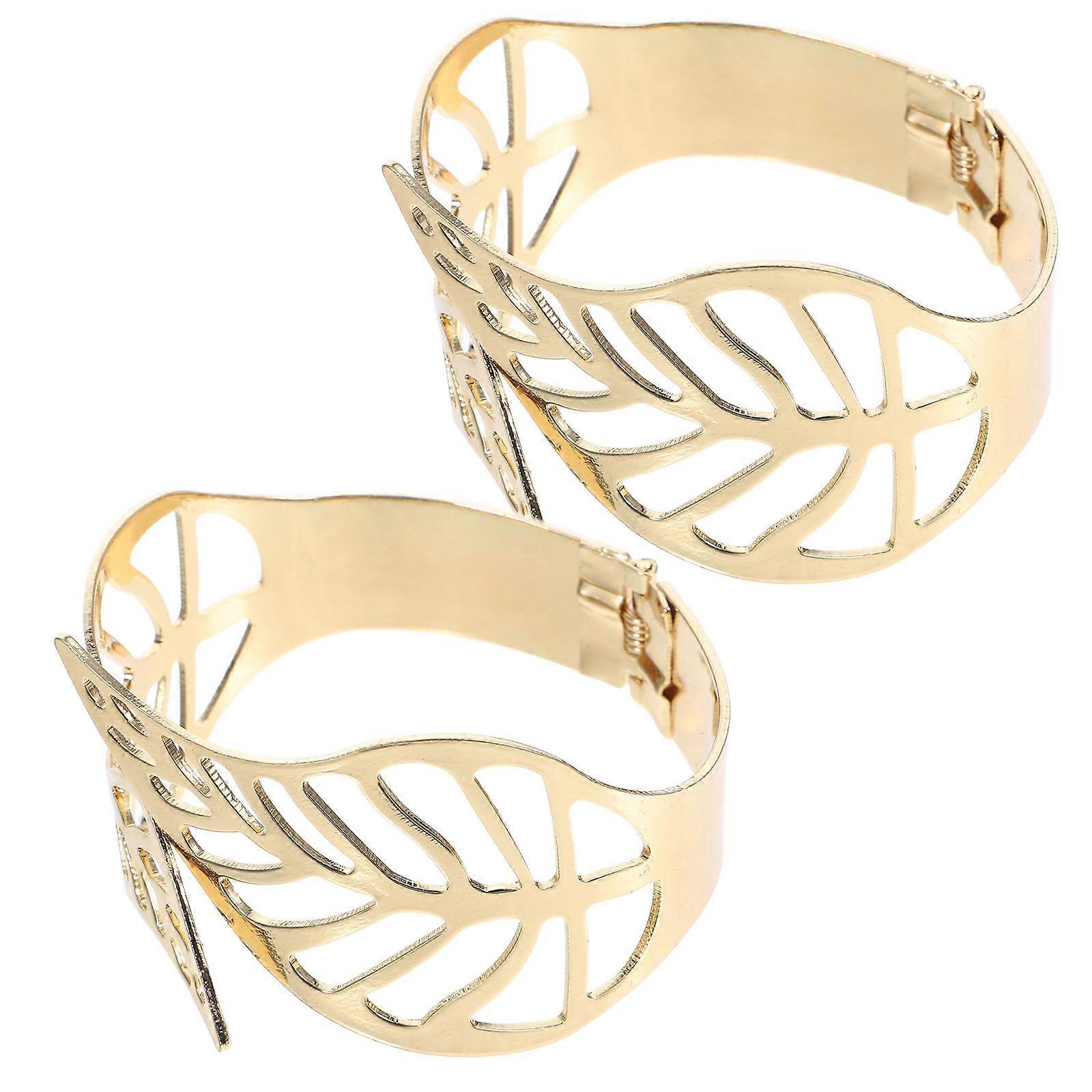 Tassel Leaf Curtain Buckle Drapery Holdbacks Rustic Style Leaves Design Golden Color 6.80X6.00X4.50CM Holding Curtains 1Pair