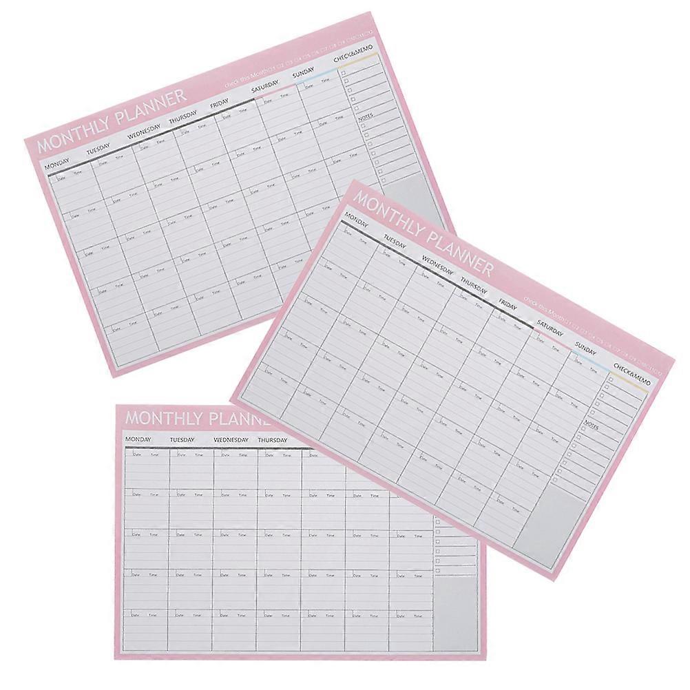 Monthly Memo Pad for Note Taking with Vibrant Design 3Pcs