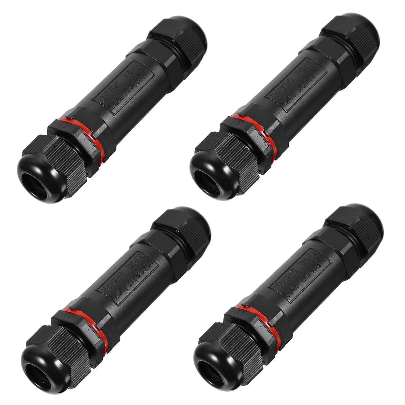 4 Pieces Waterproof Pin Connectors for Outdoor Applications, Durable Cable Connection for Garden Lighting, Floodlights, and DIY Projects