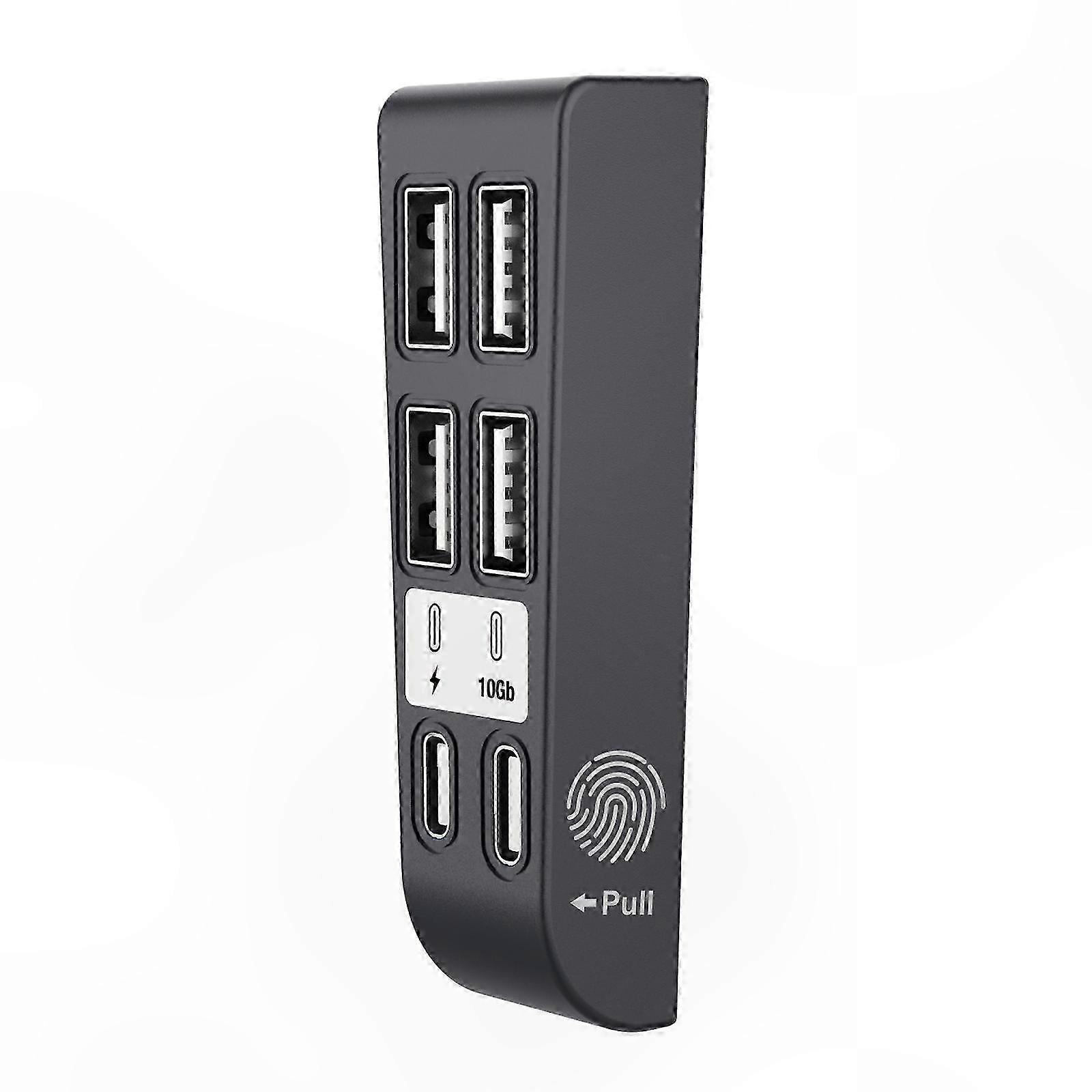 6 in 1 USB Hub Expansion Adapters for Slim USB Port Extenders with 1 Type C 3.1 & 4 USB & 1 USB C Charging Port