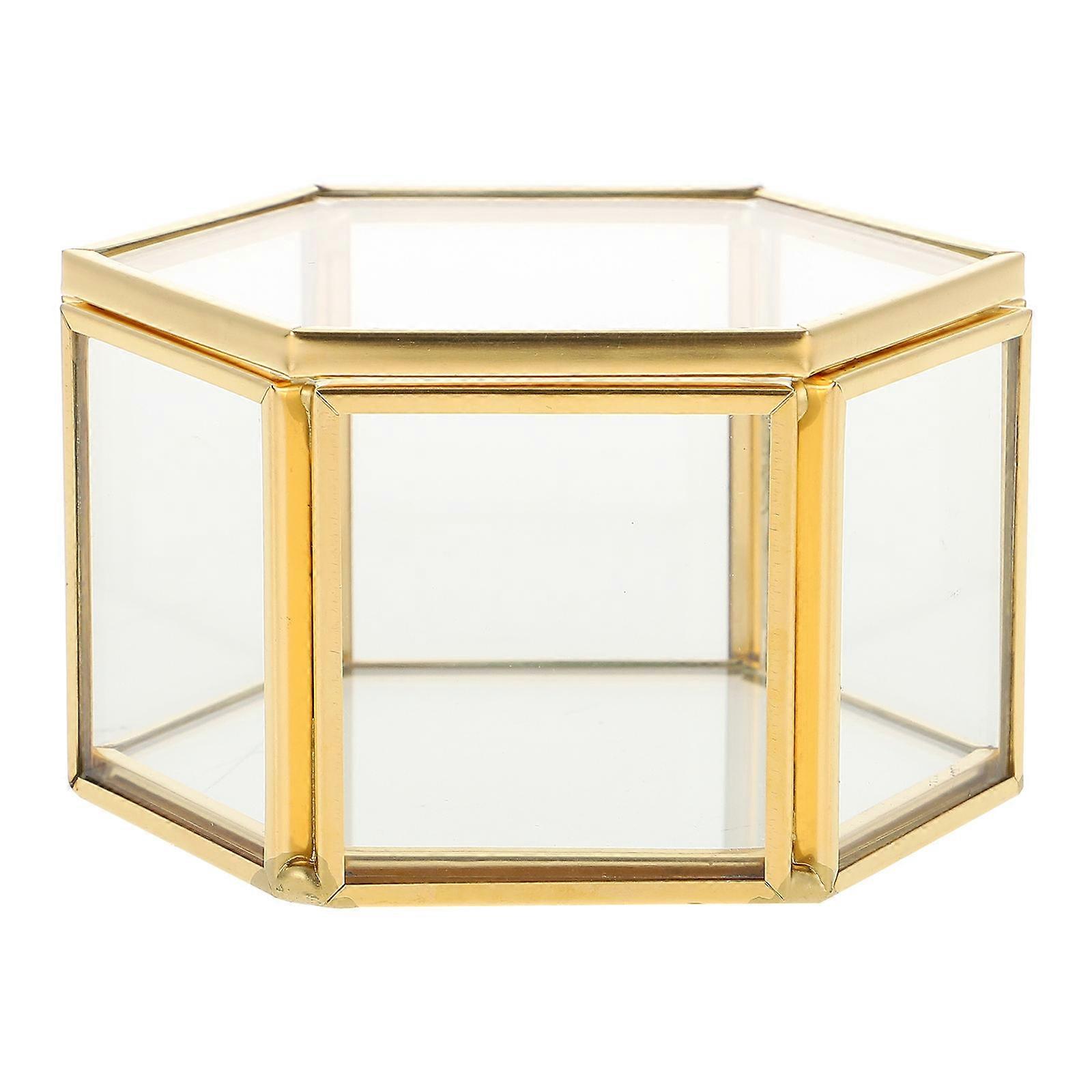 Simple Hexagon Shape Jewelry Organizer Box For Home Decor And Dressing Table 1Pc