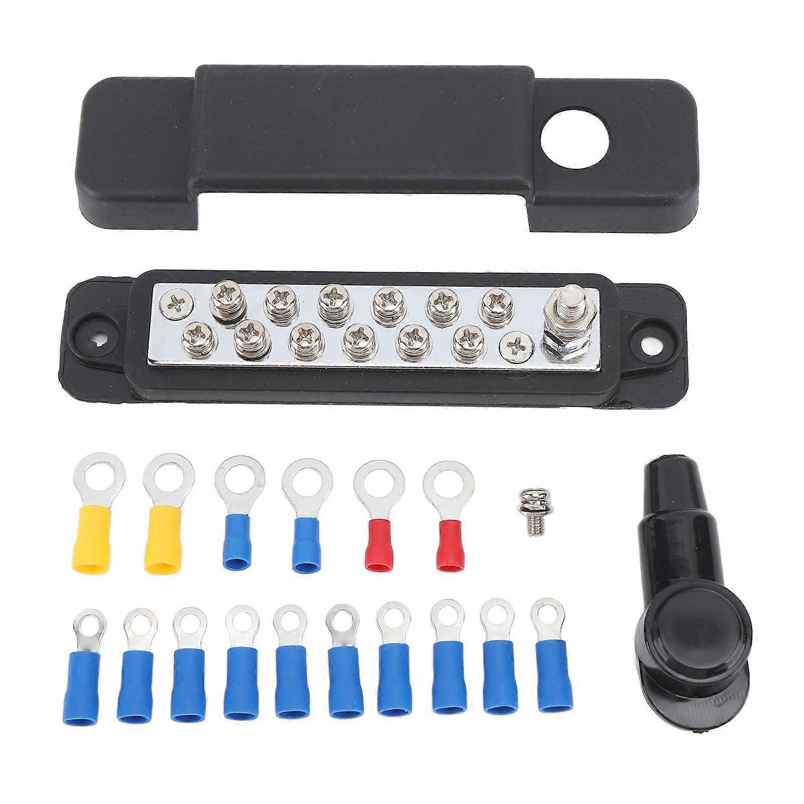 Power distribution block kit waterproof 12 terminal for yachts and vehicles