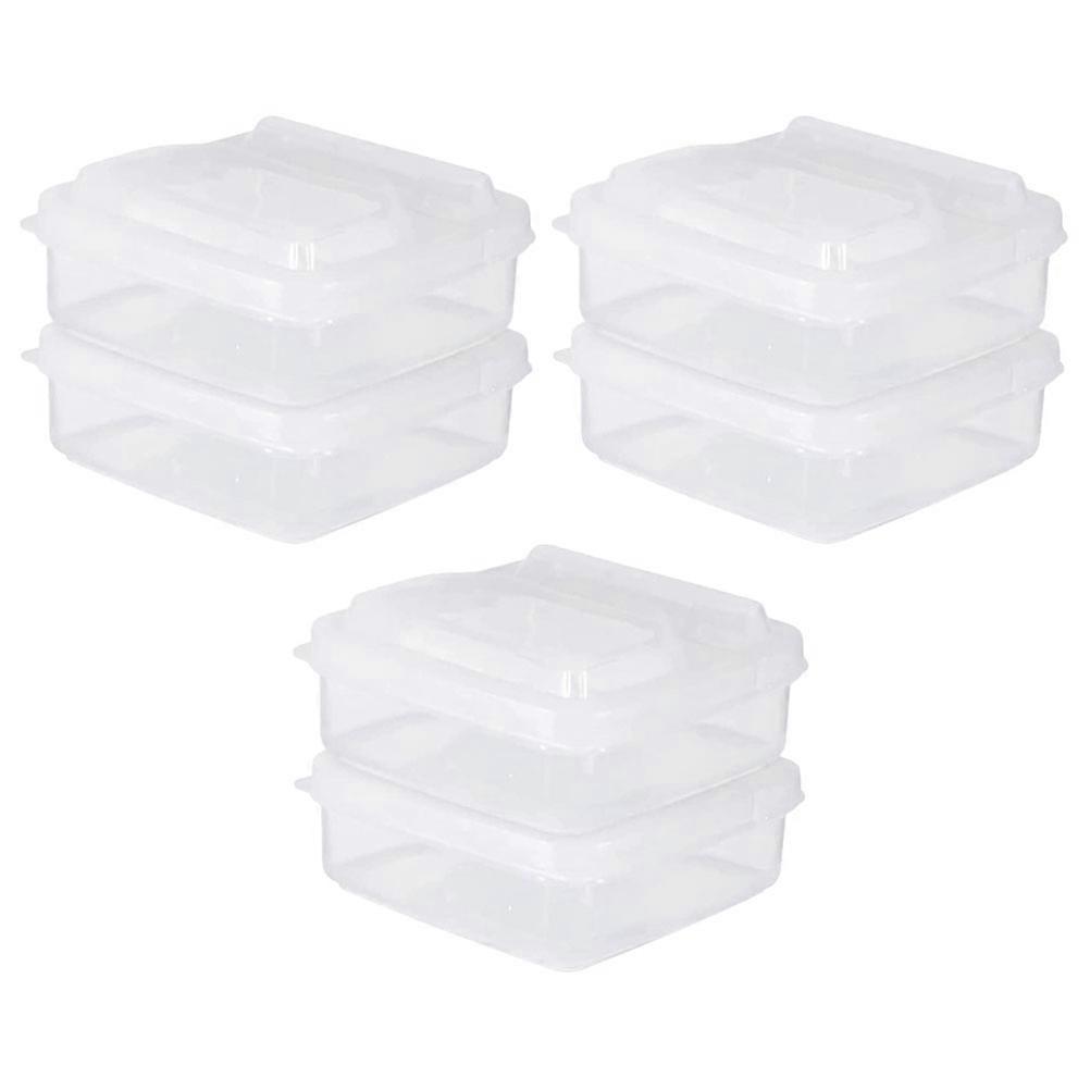 Transparent Plastic Cheese Storage Boxes for Fridge Keep Food from Dust 6pcs