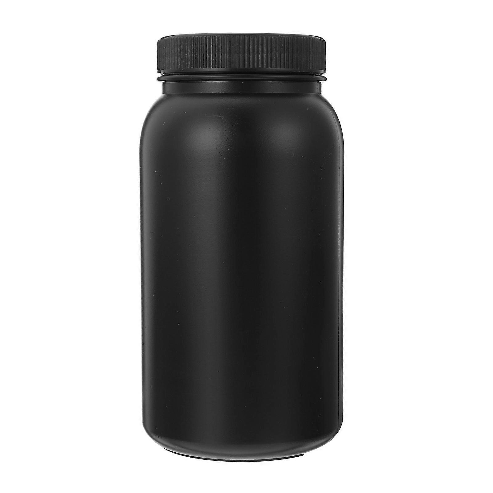 Plastic Reagent Bottle with Leakproof Lid for Storage Use Black 1000ml Wide Mouth