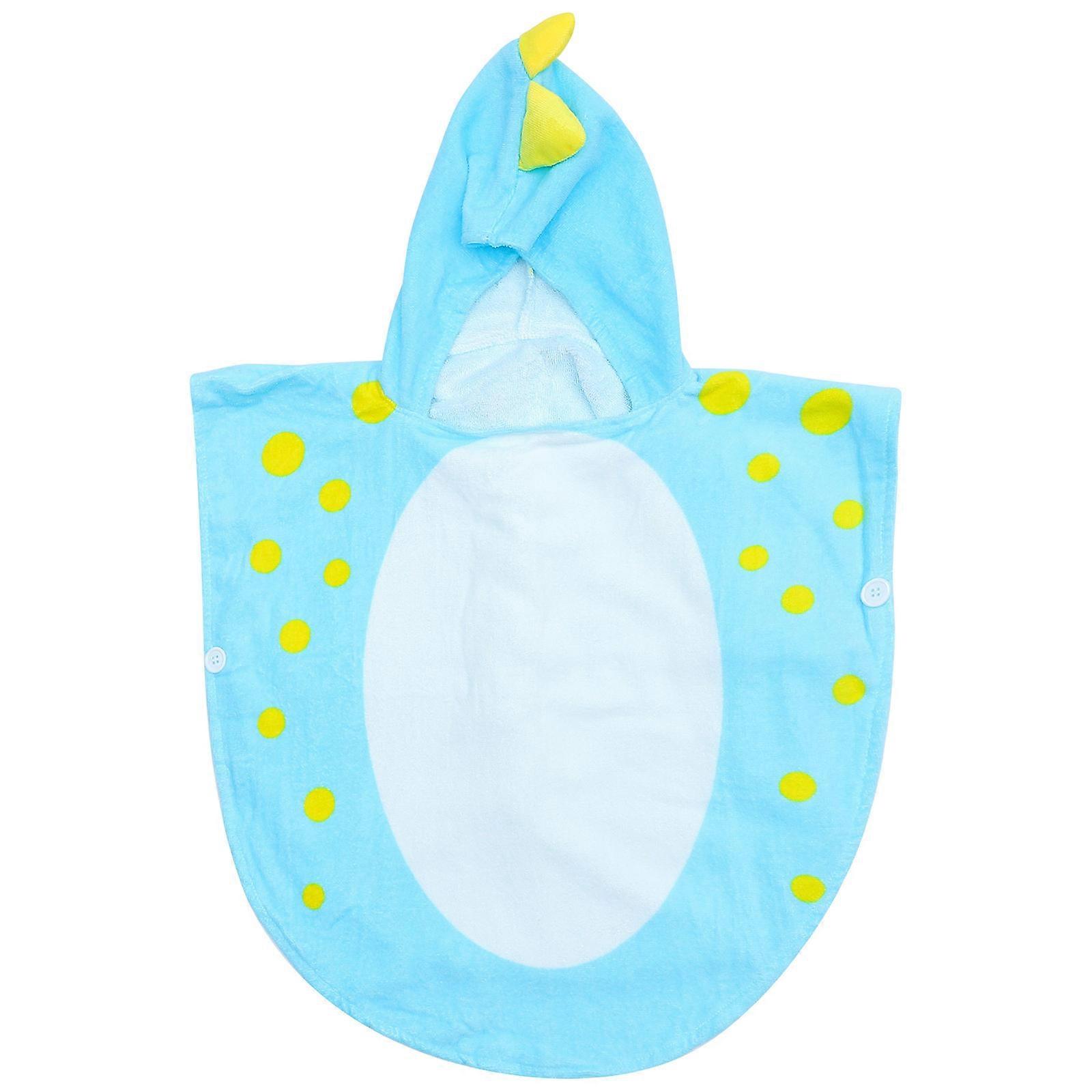Cartoon Dinosaur Hooded Bath Towel Soft Absorbent Shower Wrap for Newborns