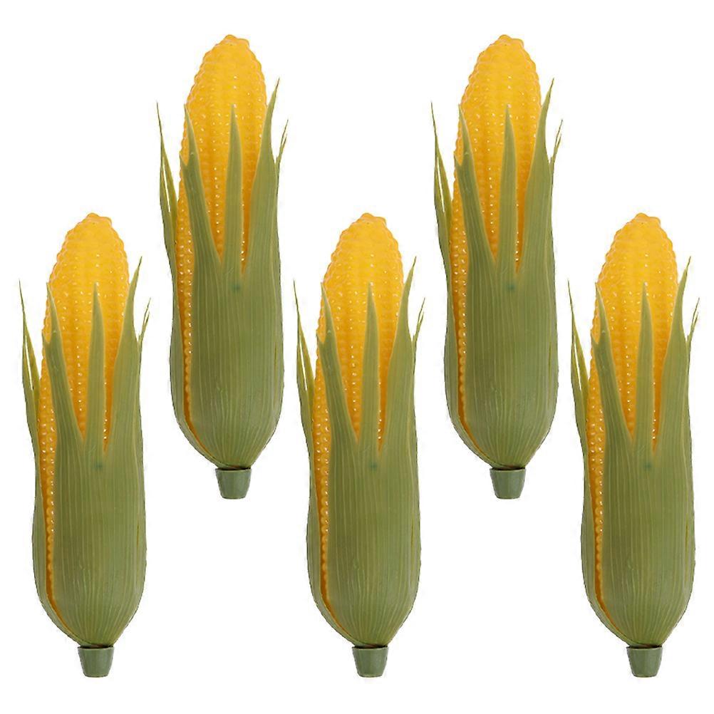 5pcs Lifelike Artificial Corn Models Fake Vegetable Simulation