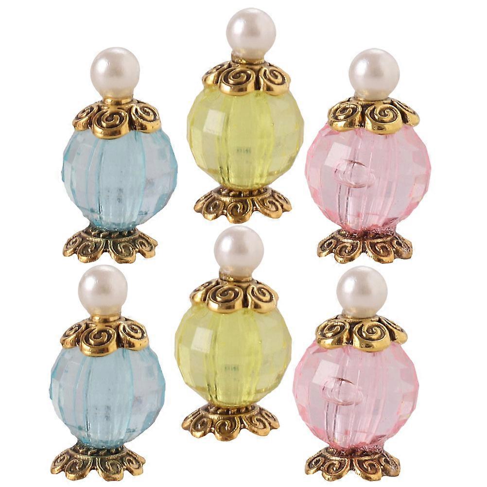 6pcs Miniature Perfume Models for Doll House Layout Resin Craft Supplies Assorted Color