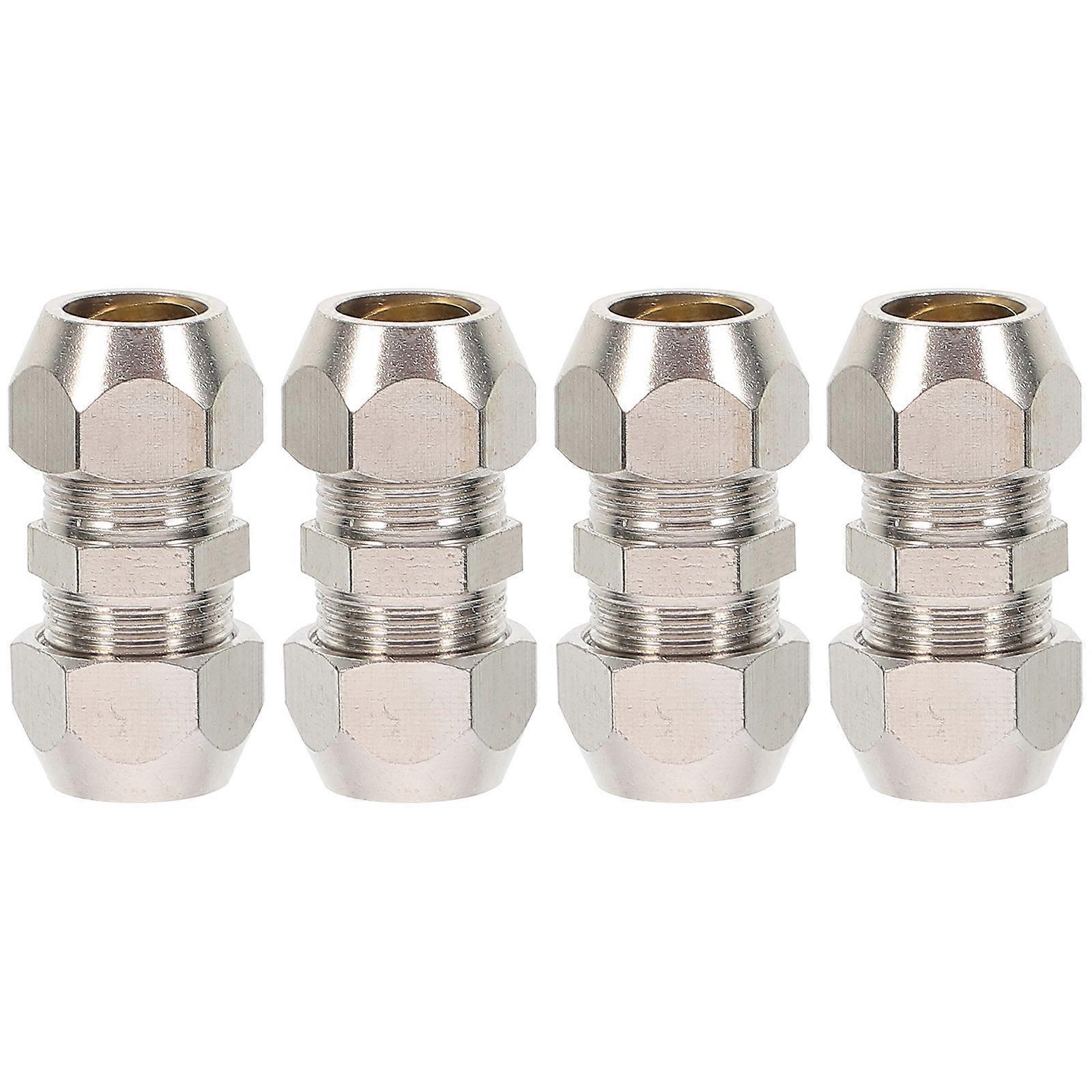 4pcs Brass Pneumatic Tube Connectors High Pressure Resistant Fittings Kit for Stable Air Hose Connection Practical Trachea Fittings