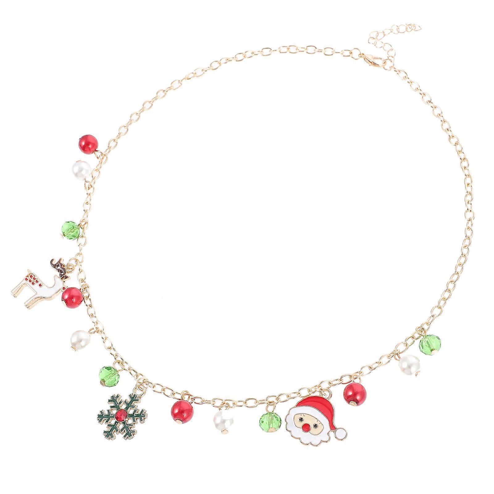 Elegant Neck Chain With Snowflake Shape Design For Casual Wear And Christmas Occasions 1Pc